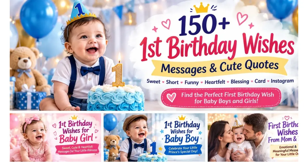 1st birthday wishes, messages and cute quotes for baby boys and girls