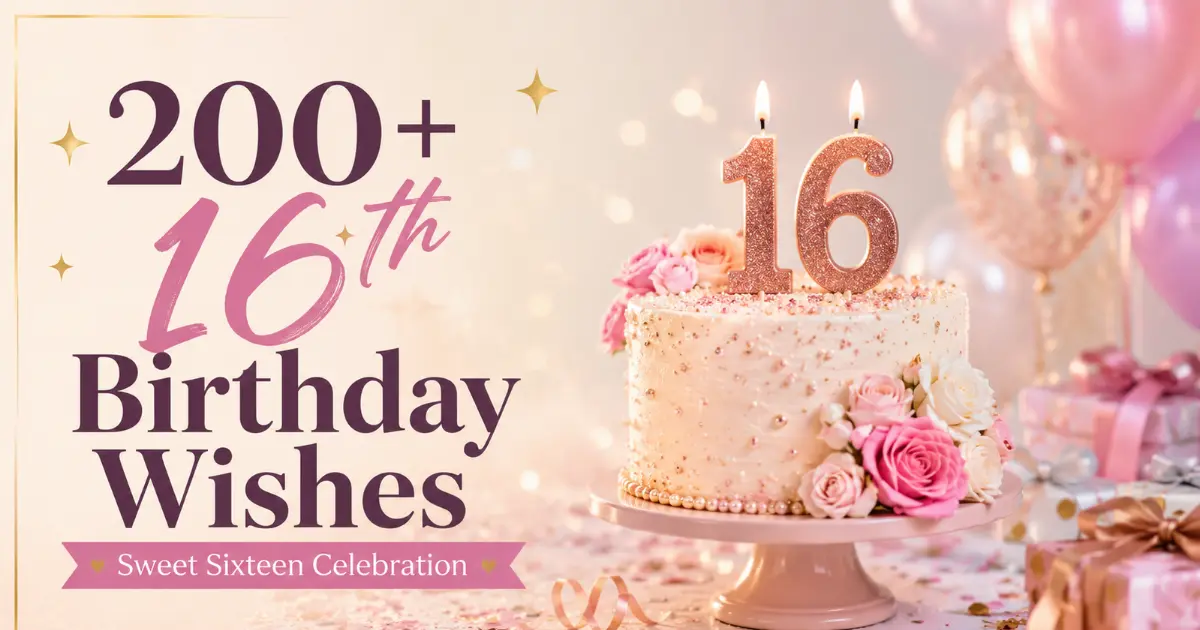 Sweet sixteen birthday celebration with 16th birthday wishes